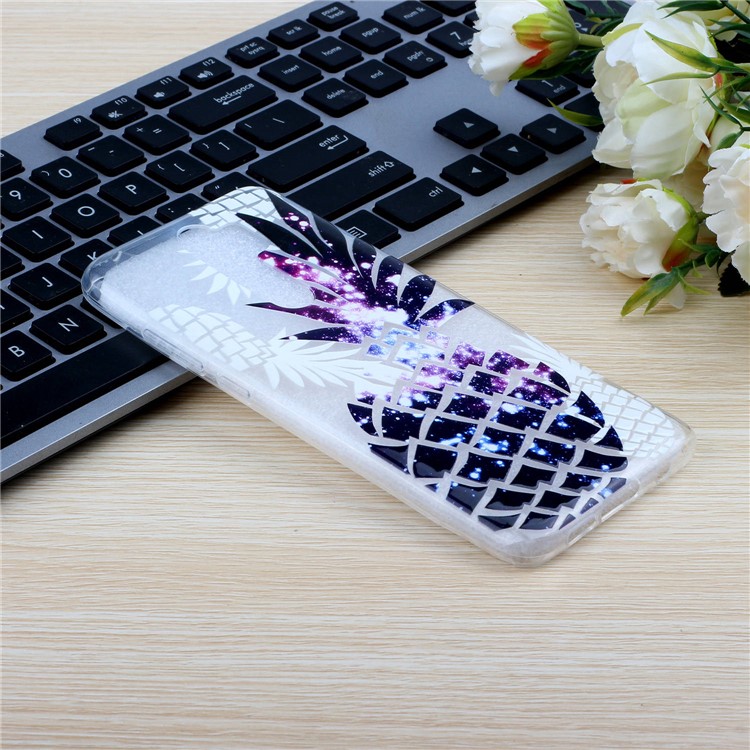 Embossed Rubberized Soft TPU Phone Case for Xiaomi Redmi Note 8 Pro - Purple Pineapple-5