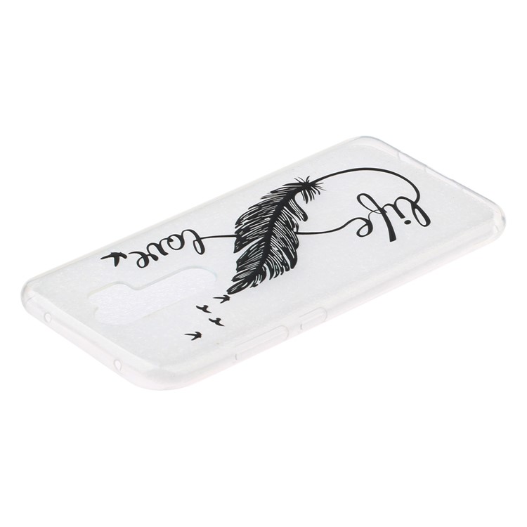 Embossed Rubberized Soft TPU Phone Case for Xiaomi Redmi Note 8 Pro - Feather Pen-3