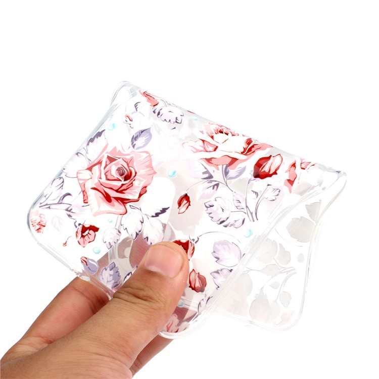 Embossed Rubberized Soft TPU Phone Case for Xiaomi Redmi Note 8 Pro - Red Flowers-4