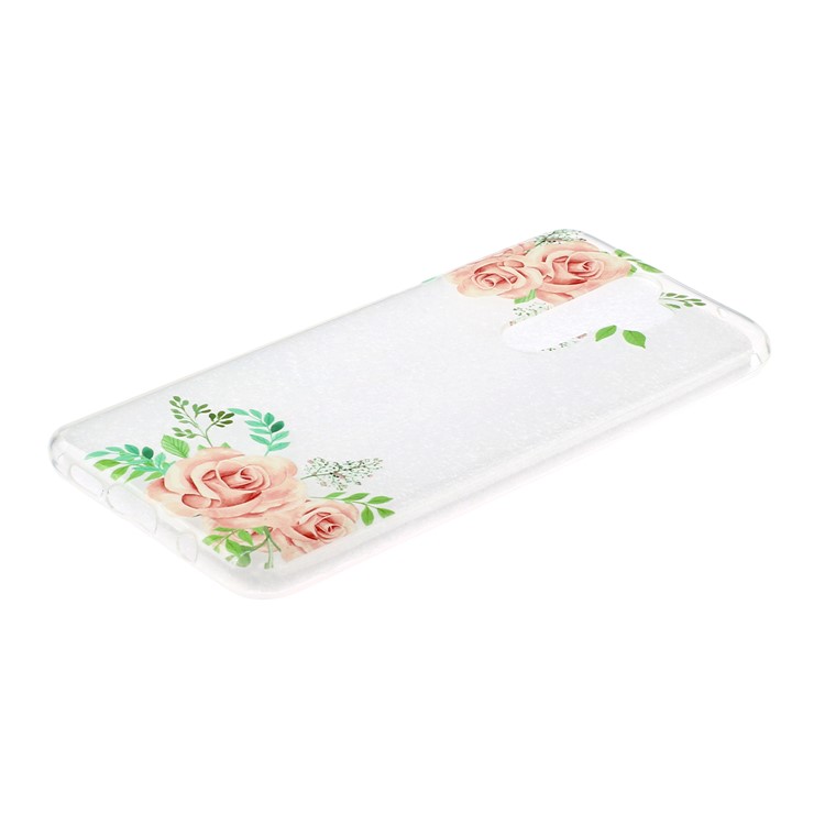 Embossed Rubberized Soft TPU Phone Case for Xiaomi Redmi Note 8 Pro - Pink Flower-2