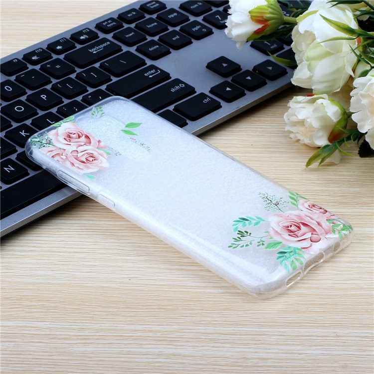 Embossed Rubberized Soft TPU Phone Case for Xiaomi Redmi Note 8 Pro - Pink Flower-5
