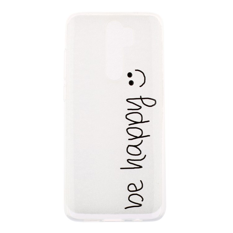 Embossed Rubberized Soft TPU Phone Case for Xiaomi Redmi Note 8 Pro - Be Happy-1