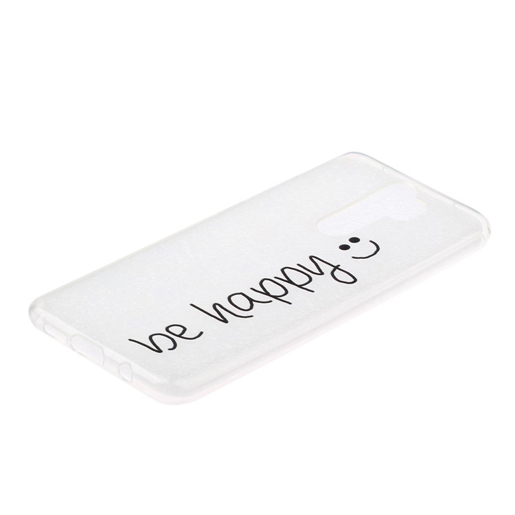Embossed Rubberized Soft TPU Phone Case for Xiaomi Redmi Note 8 Pro - Be Happy-2