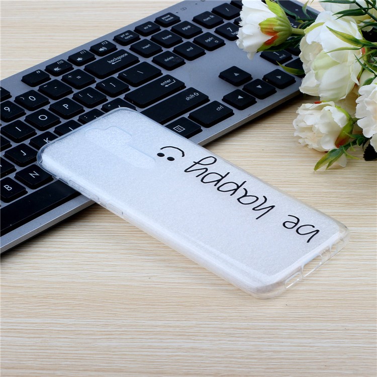 Embossed Rubberized Soft TPU Phone Case for Xiaomi Redmi Note 8 Pro - Be Happy-5