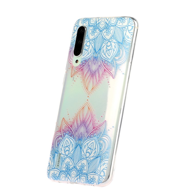 Embossed Pattern TPU Case for Xiaomi Mi CC9e/Mi A3 - Blue Malanda Flowers-5