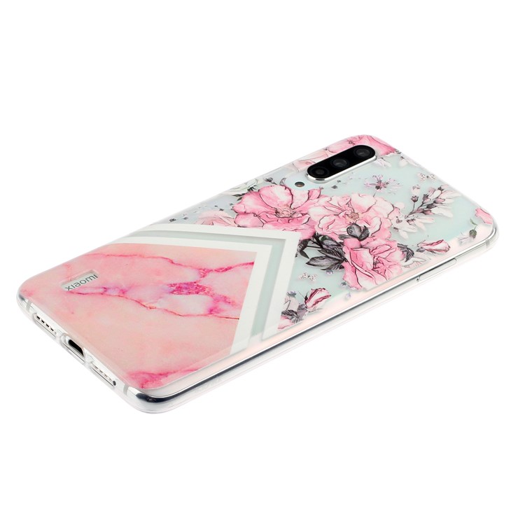 Embossed Pattern TPU Case for Xiaomi Mi CC9e/Mi A3 - Flower and Marble Grain-3