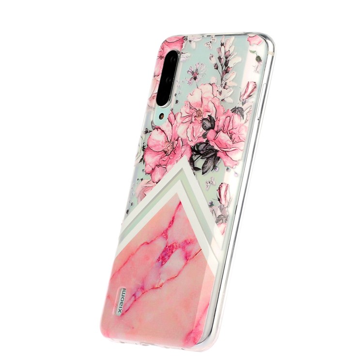 Embossed Pattern TPU Case for Xiaomi Mi CC9e/Mi A3 - Flower and Marble Grain-5