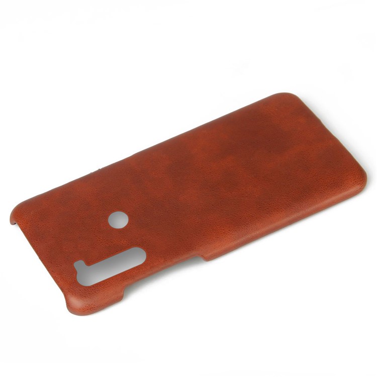 KSQ Crazy Horse Texture PU Leather Coated PC Covering Phone Case for Xiaomi Redmi Note 8 - Brown-2