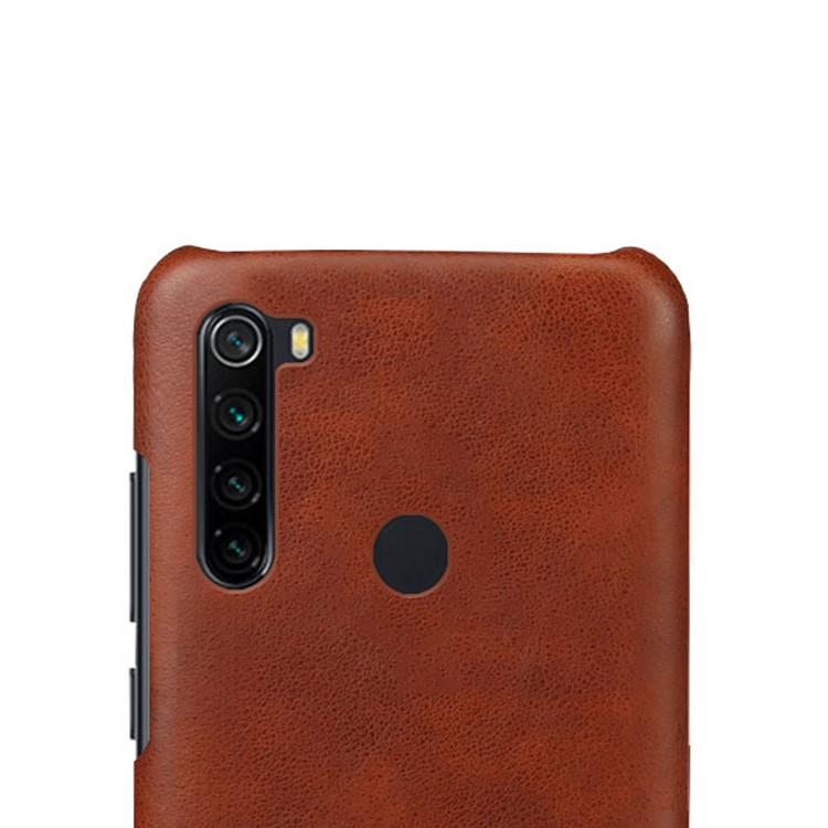 KSQ Crazy Horse Texture PU Leather Coated PC Covering Phone Case for Xiaomi Redmi Note 8 - Brown-3