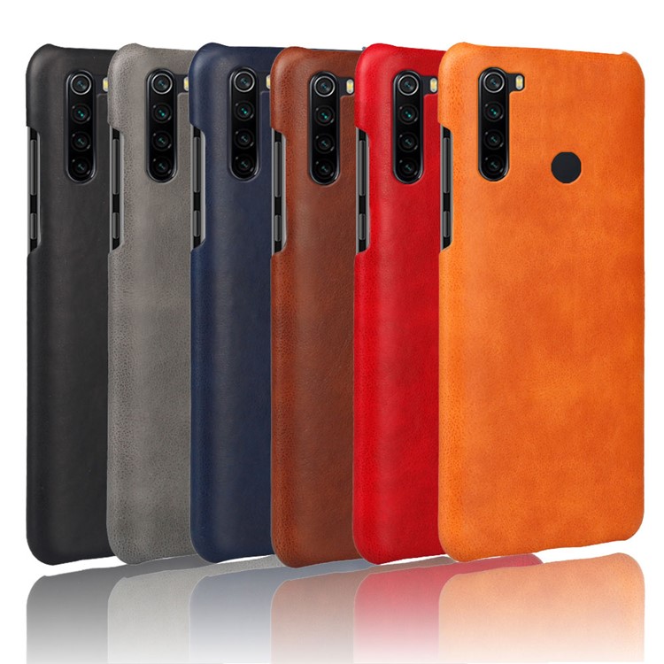 KSQ Crazy Horse Texture PU Leather Coated PC Covering Phone Case for Xiaomi Redmi Note 8 - Brown-5