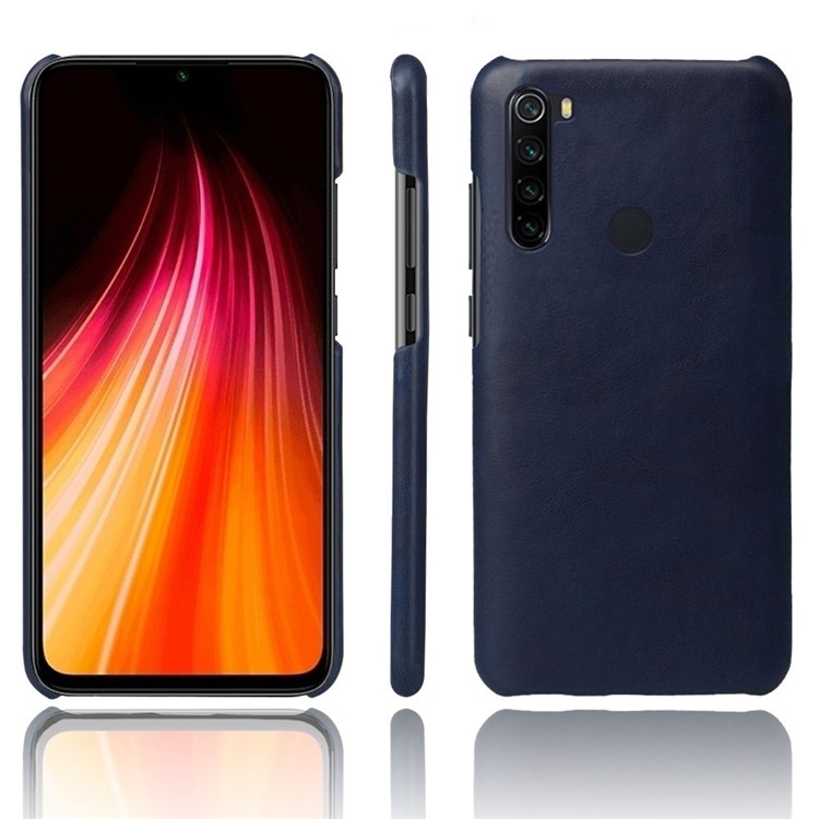 KSQ Crazy Horse Texture PU Leather Coated PC Covering Phone Case for Xiaomi Redmi Note 8 - Dark Blue-1
