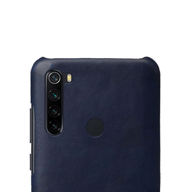 KSQ Crazy Horse Texture PU Leather Coated PC Covering Phone Case for Xiaomi Redmi Note 8 - Dark Blue-3
