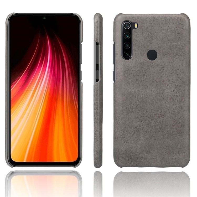 KSQ Crazy Horse Texture PU Leather Coated PC Covering Phone Case for Xiaomi Redmi Note 8 - Grey-1