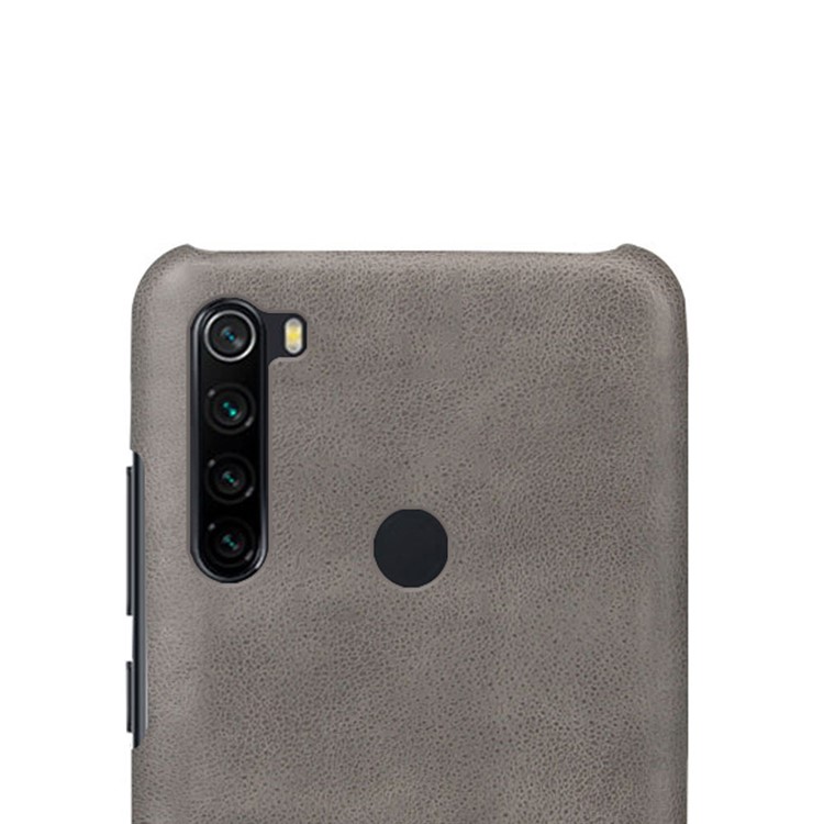 KSQ Crazy Horse Texture PU Leather Coated PC Covering Phone Case for Xiaomi Redmi Note 8 - Grey-3