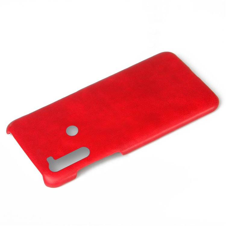KSQ Crazy Horse Texture PU Leather Coated PC Covering Phone Case for Xiaomi Redmi Note 8 - Red-2