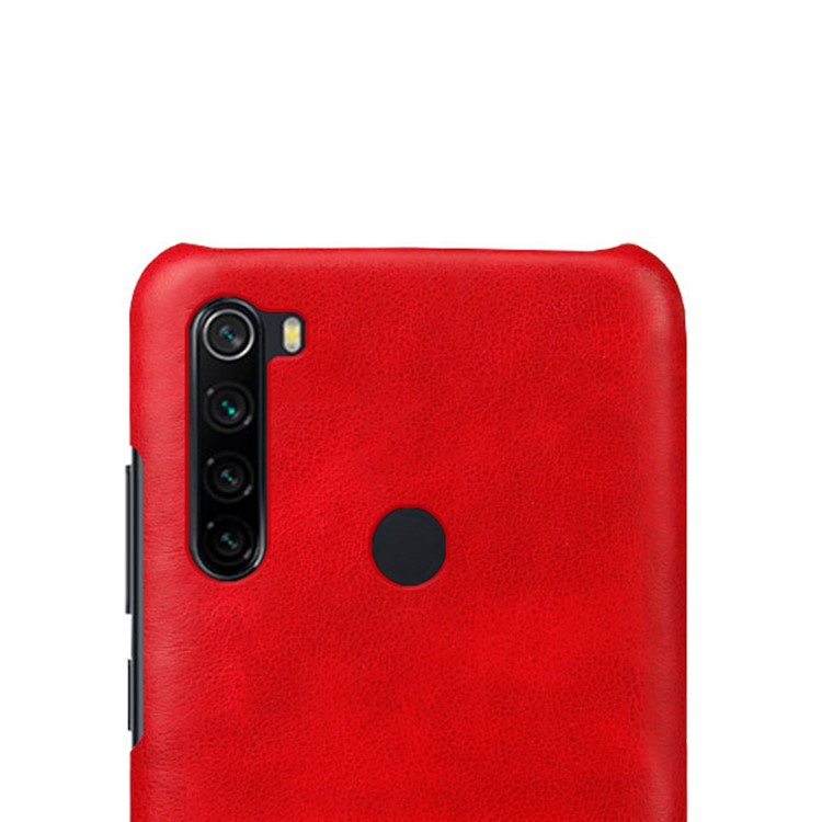 KSQ Crazy Horse Texture PU Leather Coated PC Covering Phone Case for Xiaomi Redmi Note 8 - Red-3