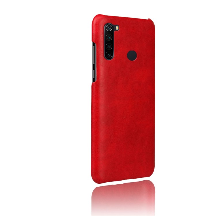 KSQ Crazy Horse Texture PU Leather Coated PC Covering Phone Case for Xiaomi Redmi Note 8 - Red-4