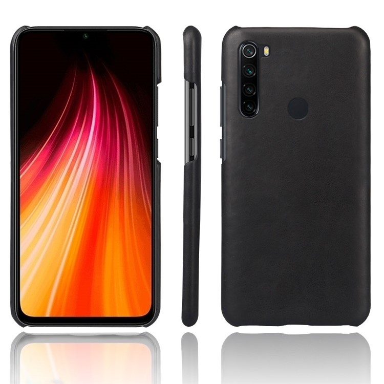 KSQ Crazy Horse Texture PU Leather Coated PC Covering Phone Case for Xiaomi Redmi Note 8 - Black-1
