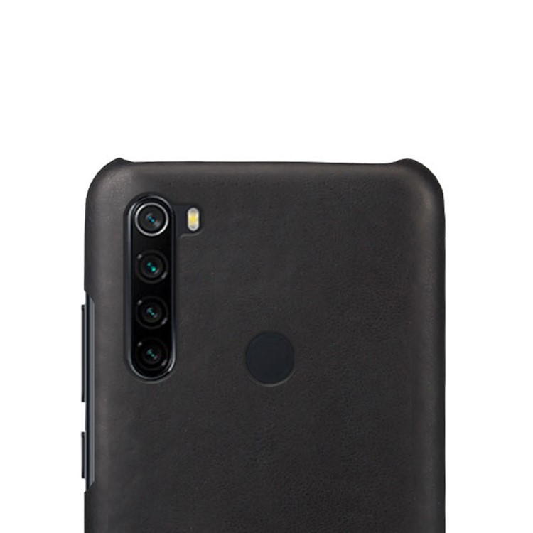 KSQ Crazy Horse Texture PU Leather Coated PC Covering Phone Case for Xiaomi Redmi Note 8 - Black-3