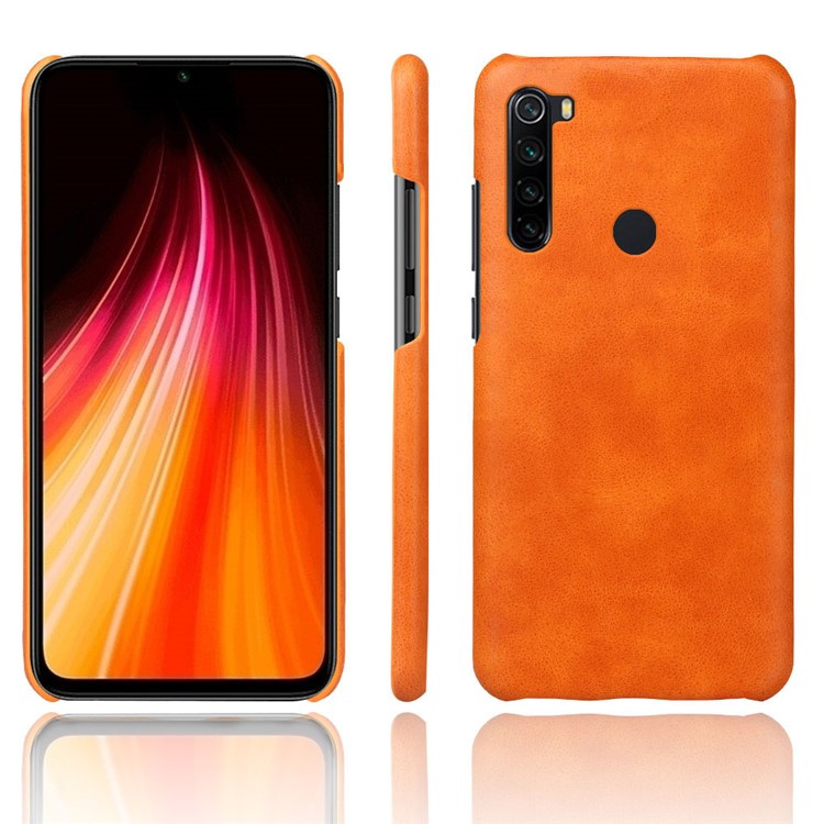KSQ Crazy Horse Texture PU Leather Coated PC Covering Phone Case for Xiaomi Redmi Note 8 - Orange-1