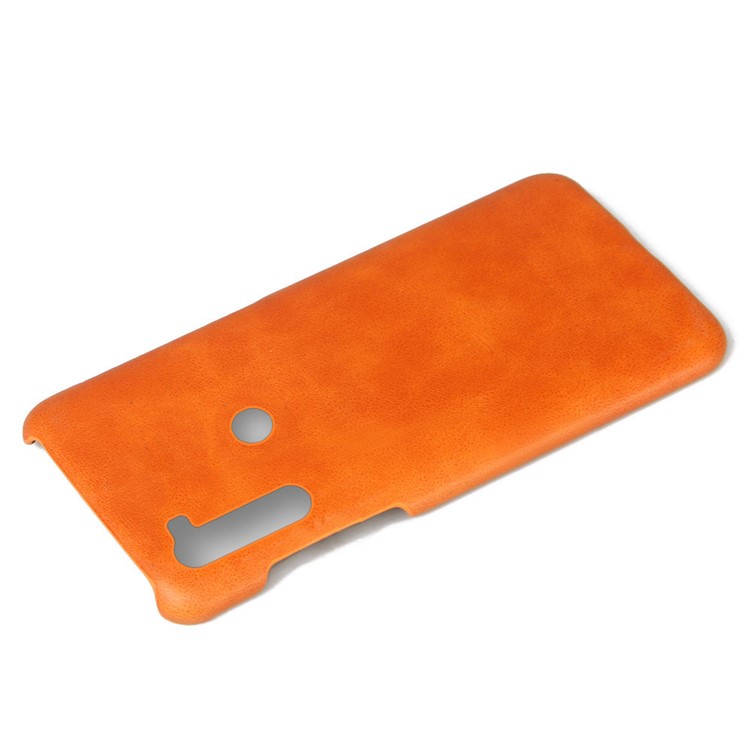 KSQ Crazy Horse Texture PU Leather Coated PC Covering Phone Case for Xiaomi Redmi Note 8 - Orange-2