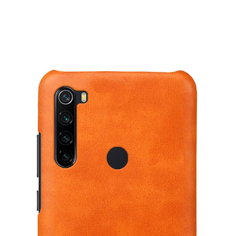 KSQ Crazy Horse Texture PU Leather Coated PC Covering Phone Case for Xiaomi Redmi Note 8 - Orange-3