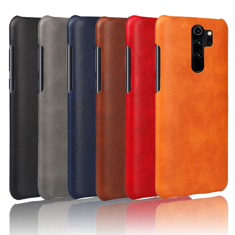 KSQ Crazy Horse Texture PU Leather Coated PC Phone Cover Shell for Xiaomi Redmi Note 8 Pro - Brown-5