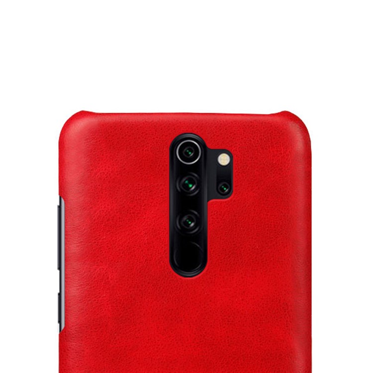KSQ Crazy Horse Texture PU Leather Coated PC Phone Cover Shell for Xiaomi Redmi Note 8 Pro - Red-3