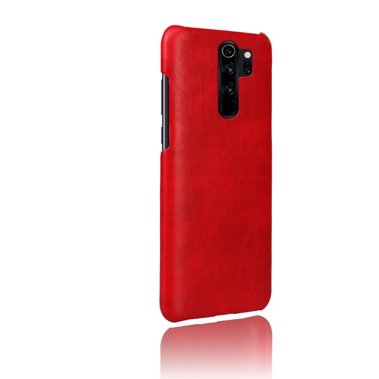 KSQ Crazy Horse Texture PU Leather Coated PC Phone Cover Shell for Xiaomi Redmi Note 8 Pro - Red-4