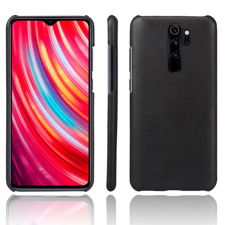 KSQ Crazy Horse Texture PU Leather Coated PC Phone Cover Shell for Xiaomi Redmi Note 8 Pro - Black-1
