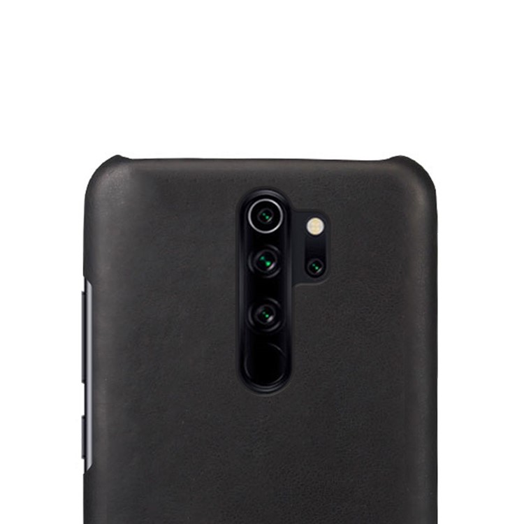 KSQ Crazy Horse Texture PU Leather Coated PC Phone Cover Shell for Xiaomi Redmi Note 8 Pro - Black-3