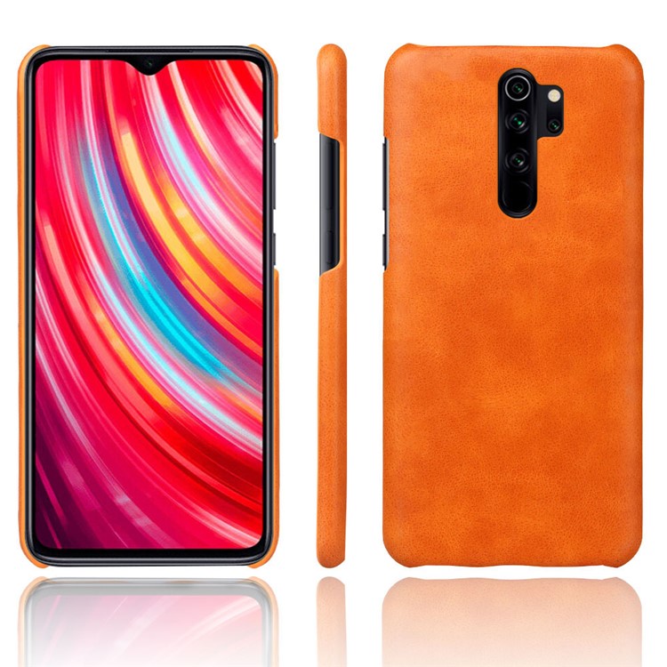 KSQ Verrücktes Pferd Textur PU-Leder Überzogen PC Telefonabdeckung Shell Für Xiaomi Redmi Anmerkung 8 Pro - Orange-1