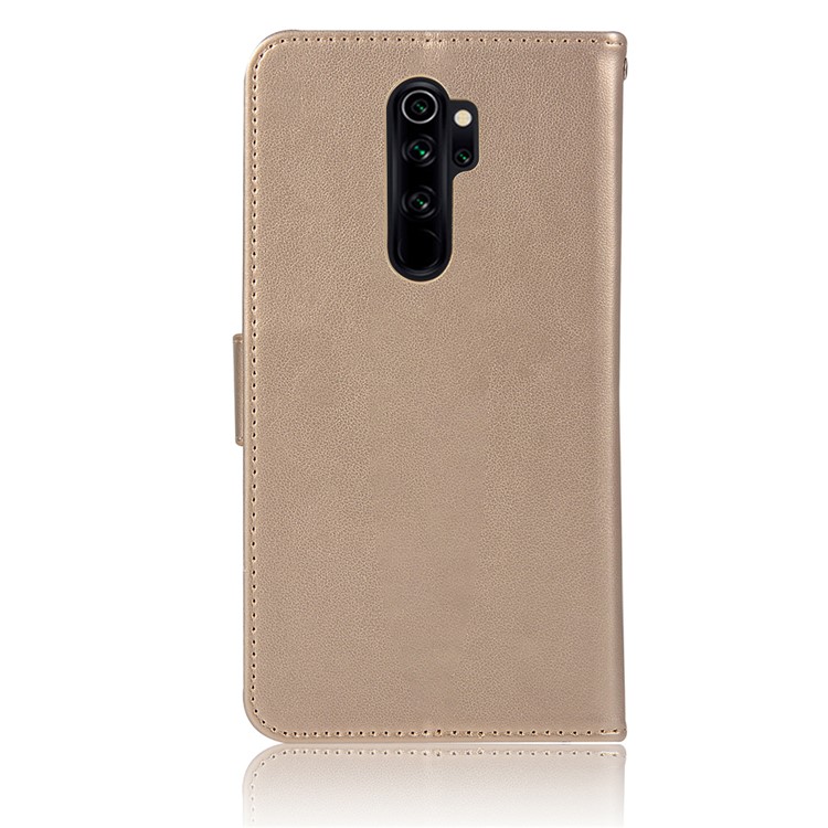 Imprinted Unique Dream Catcher Owl Leather Wallet Case for Xiaomi Redmi Note 8 Pro - Gold-9