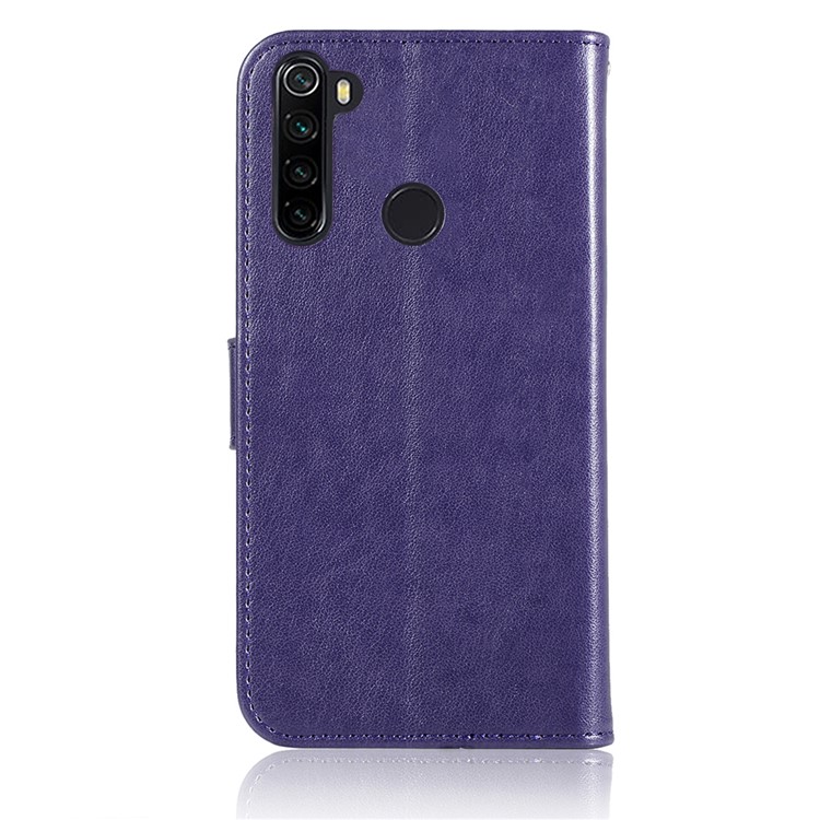Imprint Dream Catcher Owl Leather Cover for Xiaomi Redmi Note 8 - Purple-9