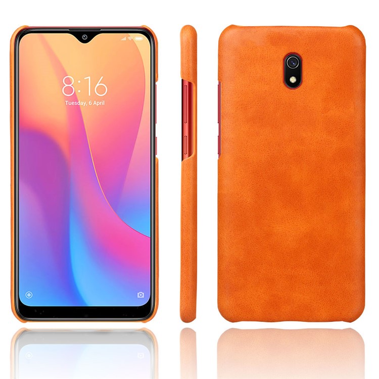 KSQ Crazy Horse PU Leather Coated Hard Plastic Case for Huawei Honor 8A - Orange-1
