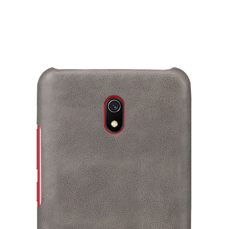 KSQ Crazy Horse PU Leather Coated Hard Plastic Case for Huawei Honor 8A - Grey-3