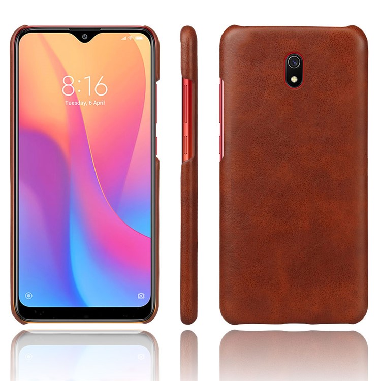 KSQ Crazy Horse PU Leather Coated Hard Plastic Case for Huawei Honor 8A - Brown-1