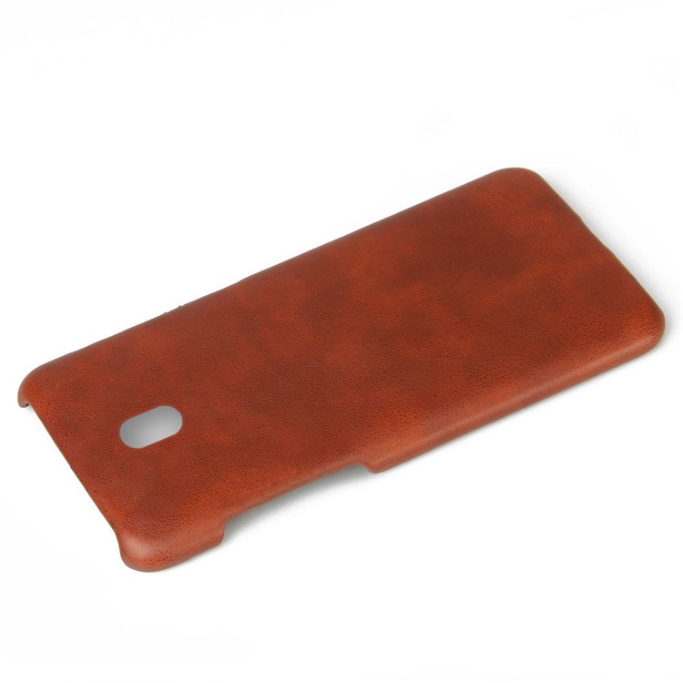 KSQ Crazy Horse PU Leather Coated Hard Plastic Case for Huawei Honor 8A - Brown-2