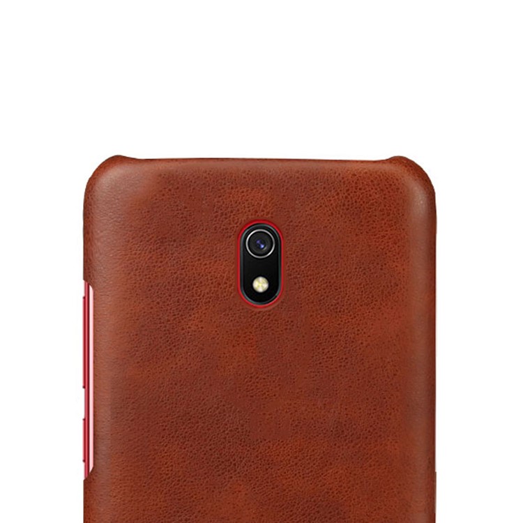 KSQ Crazy Horse PU Leather Coated Hard Plastic Case for Huawei Honor 8A - Brown-3