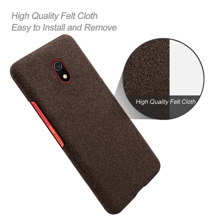 Cloth + PC Cell Phone Case Protective Shell for Xiaomi Redmi 8A - Coffee-4