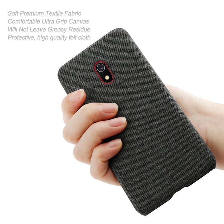 Cloth + PC Cell Phone Case Protective Shell for Xiaomi Redmi 8A - Black-6