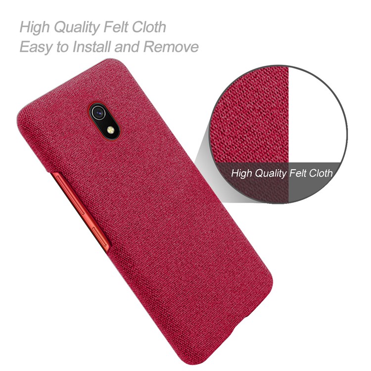 Cloth + PC Cell Phone Case Protective Shell for Xiaomi Redmi 8A - Red-4