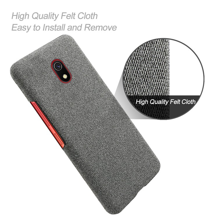 Cloth + PC Cell Phone Case Protective Shell for Xiaomi Redmi 8A - Dark Grey-4