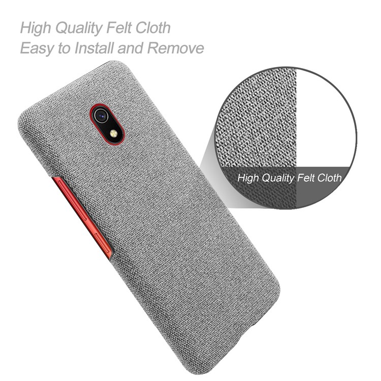 Cloth + PC Cell Phone Case Protective Shell for Xiaomi Redmi 8A - Light Grey-4