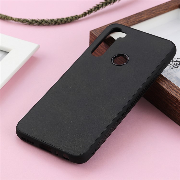 Matte Texture PU Leather Skin Plastic +TPU Hybrid Phone Cover for Xiaomi Redmi Note 8 - Black-1
