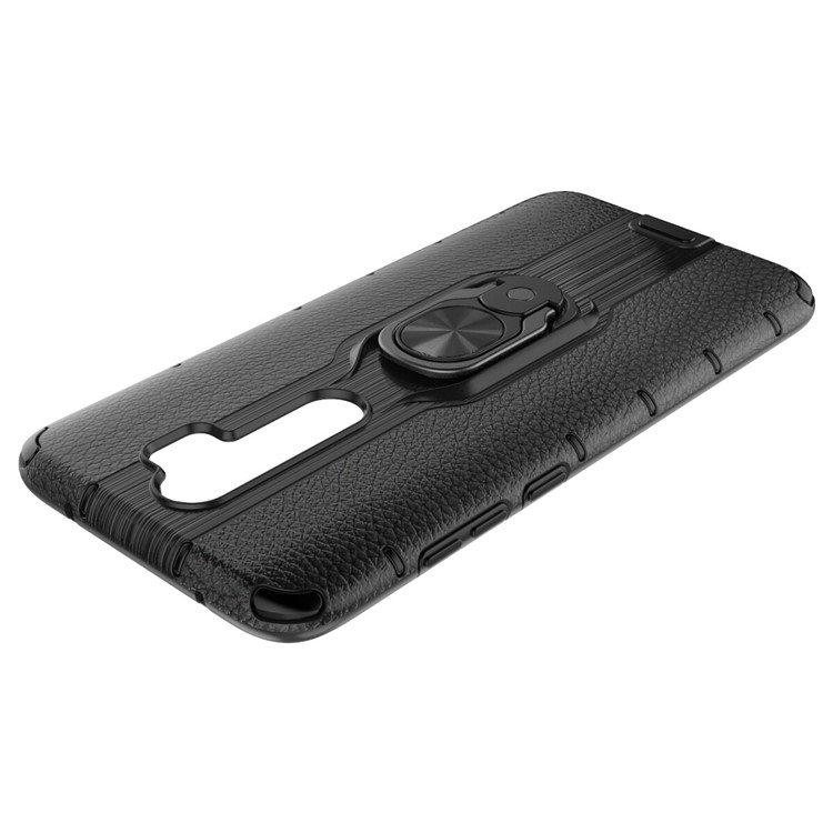 Detachable Ring Holder Kickstand PC TPU Hybrid Case for Xiaomi Redmi Note 8 Pro - Black-12