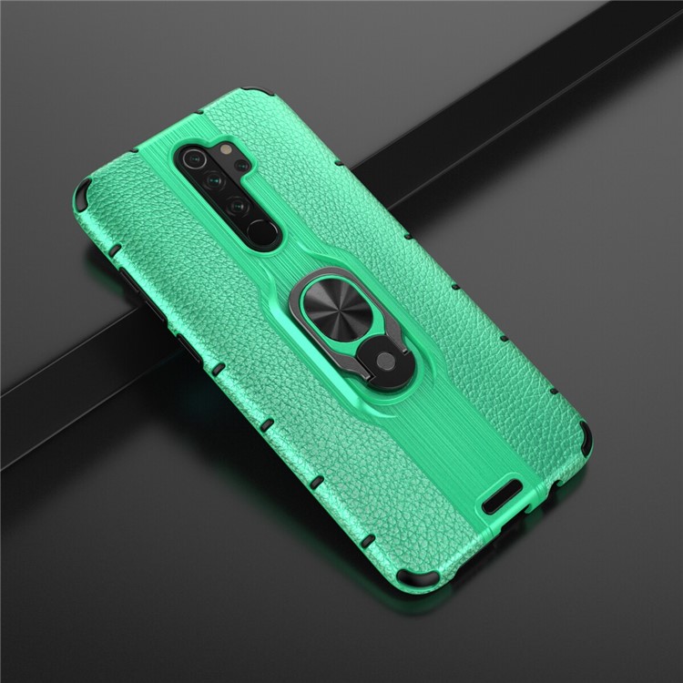 Detachable Ring Holder Kickstand PC TPU Hybrid Case for Xiaomi Redmi Note 8 Pro - Green-2