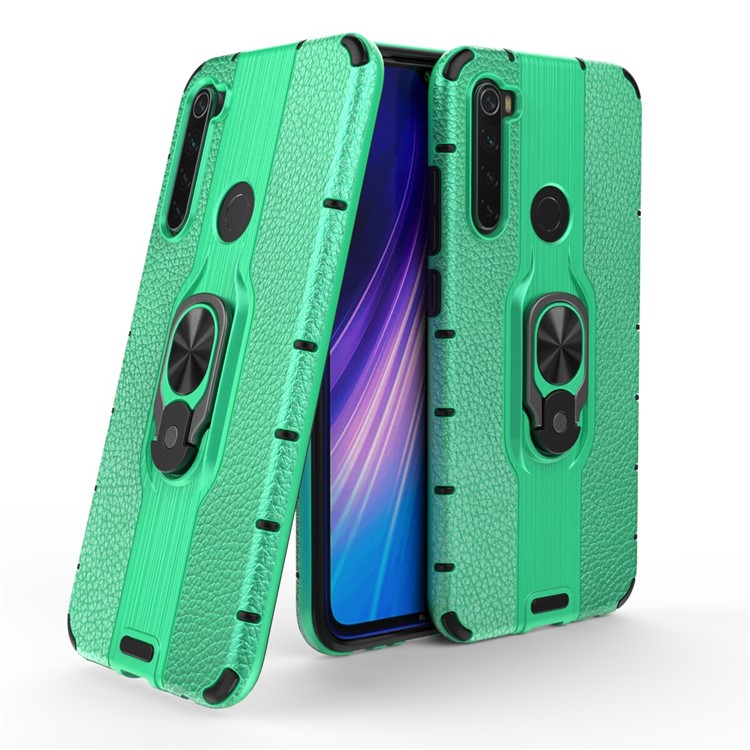 Ring Holder Kickstand Detachable PC + TPU Hybrid Case for Xiaomi Redmi Note 8 - Green-1