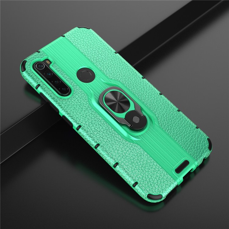 Ring Holder Kickstand Detachable PC + TPU Hybrid Case for Xiaomi Redmi Note 8 - Green-2