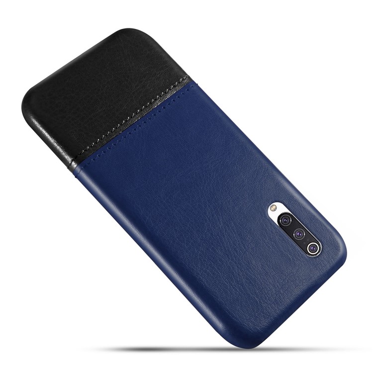KSQ PU Leather Coated Dual-color Splicing PC Back Case for Xiaomi Mi CC9e/Mi A3 - Dark Blue / Black-3